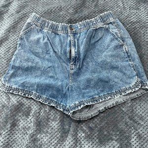 American Eagle High Rise Size 14 Mom Shorts Elastic Waist